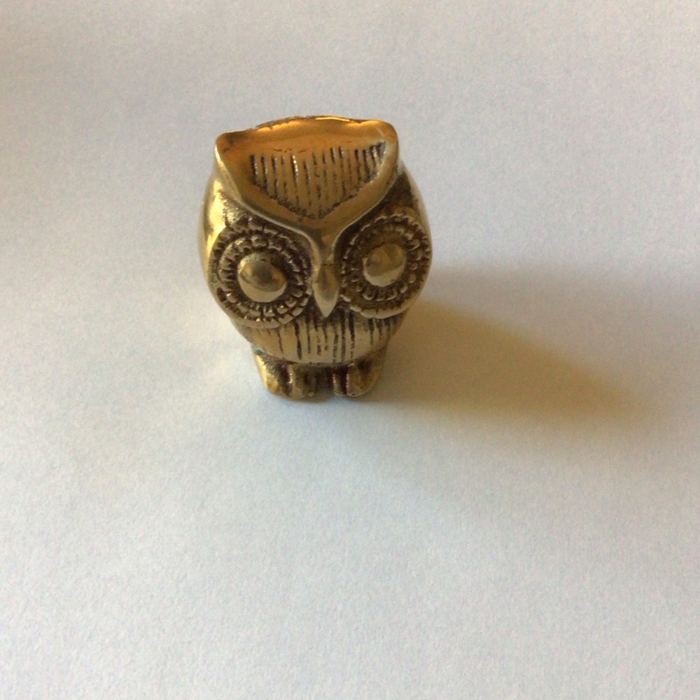 Solid brass miniature owl